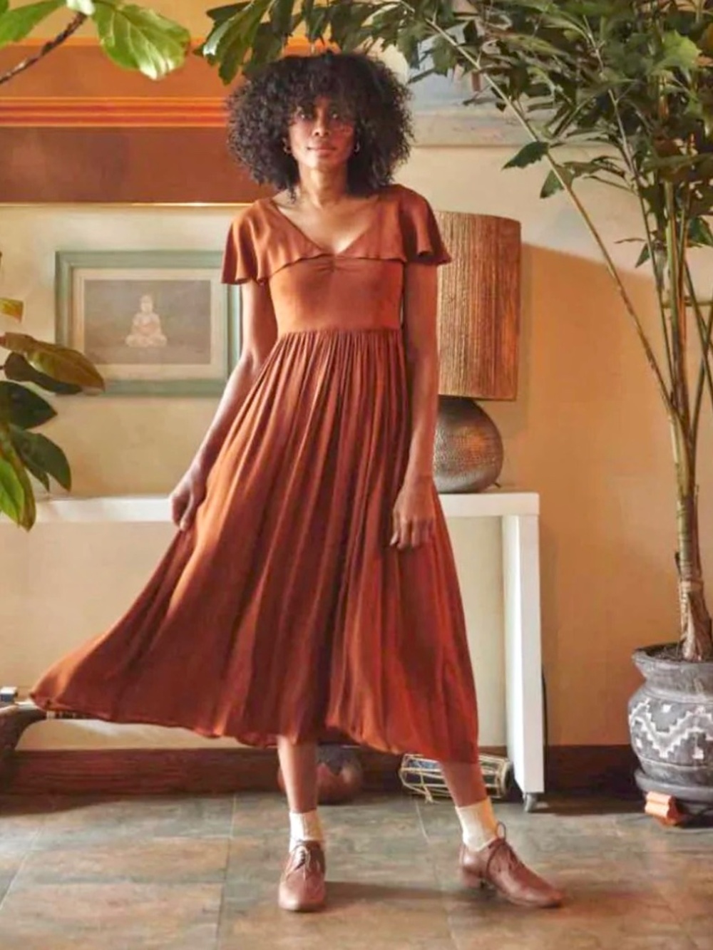 CHRISTY DAWN The Monarch Dress in Rust - S